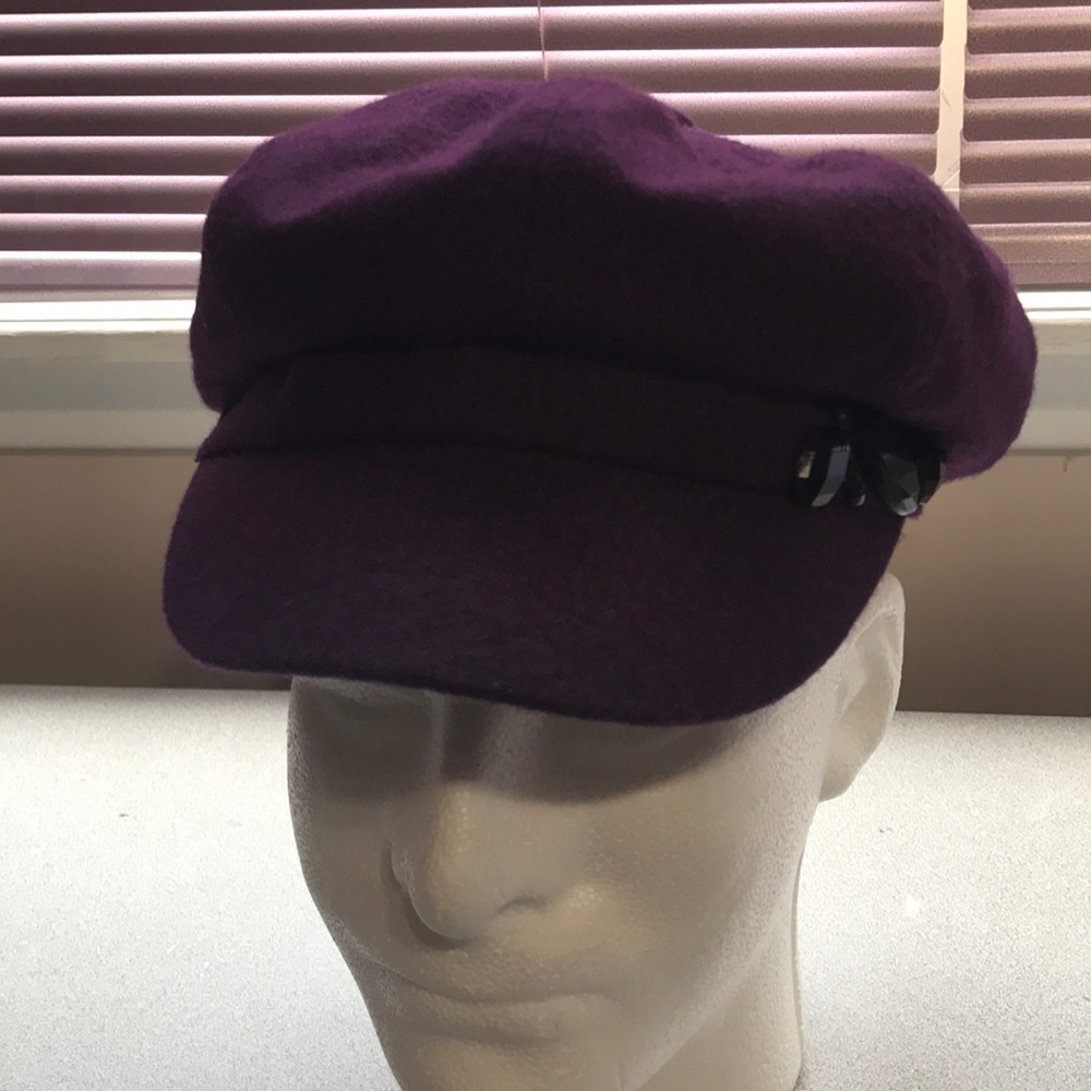 Violet wool page boy hat